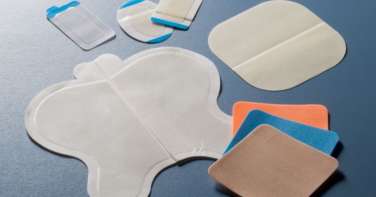 Advanced wound dressings collection showing multiple designs for different medical uses.
